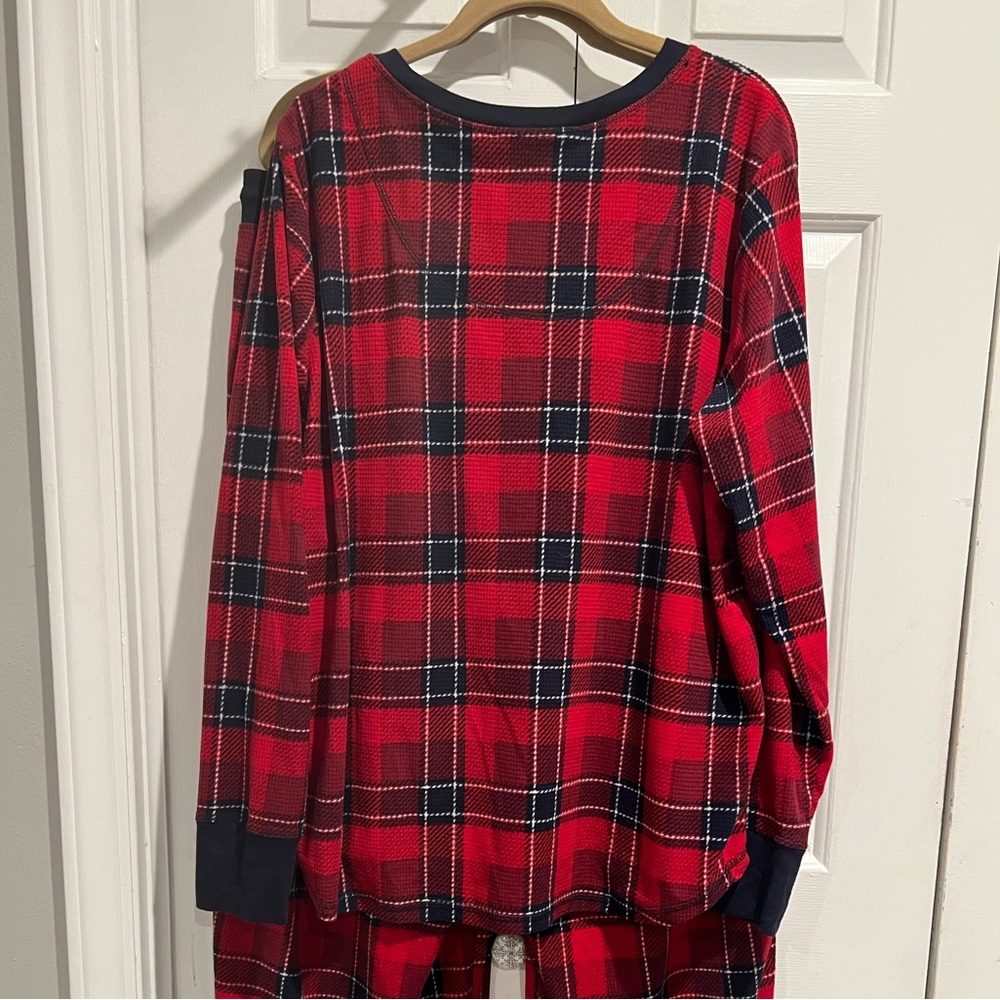 SOFT❤️2 Pc Nautica Red & Navy Blue Plaid Sleepwear Set - Picture 5 of 11